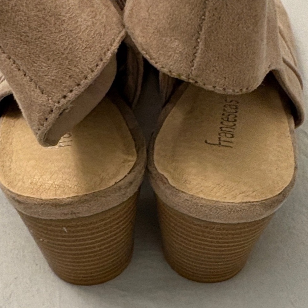 Francesca's Collections Brown Peep-Toe Heeled Boots - Picture 7 of 9
